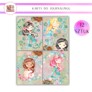 Karty do Journalingu 12 sztuk 160g Syrenki, MaDam