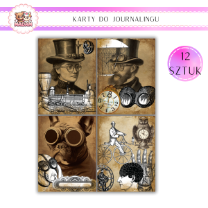 Karty do Journalingu 12 sztuk 160g Vintage, MaDam
