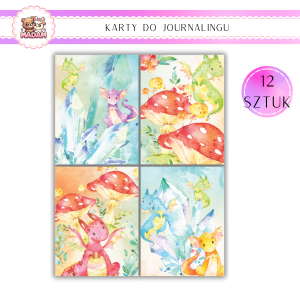 Karty do Journalingu 12 sztuk 160g Smoki Vintage, MaDam