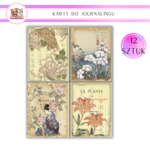 Karty do Journalingu 12 sztuk 160g Vintage, MaDam