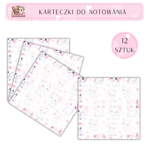 Karteczki do notowania Koty 75x75 mm 12 sztuk, MaDam