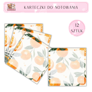 Karteczki do notowania Pomarańcze 75x75 mm 12 sztuk, MaDam