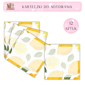Karteczki do notowania Cytryny 75x75 mm 12 sztuk, MaDam