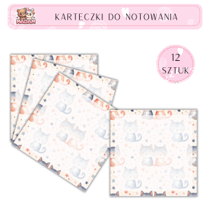 Karteczki do notowania Koty 75x75 mm 12 sztuk, MaDam
