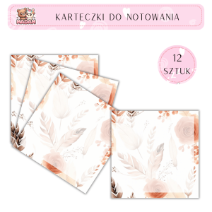 Karteczki do notowania Boho 75x75 mm 12 sztuk, MaDam