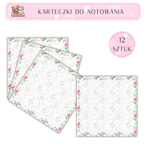 Karteczki do notowania Kwiaty 75x75 mm 12 sztuk, MaDam
