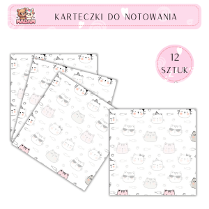 Karteczki do notowania Koty 75x75 mm 12 sztuk, MaDam
