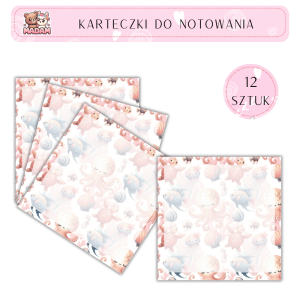 Karteczki do notowania Zwierzęta morskie 75x75 mm 12 sztuk, MaDam