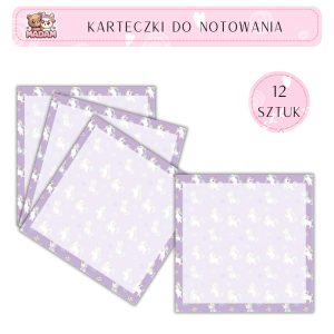 Karteczki do notowania Jednorożce 75x75 mm 12 sztuk, MaDam