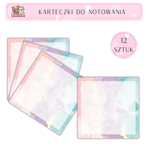 Karteczki do notowania Marmur 75x75 mm 12 sztuk, MaDam