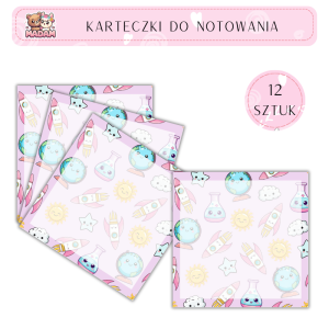 Karteczki do notowania Kosmos 75x75 mm 12 sztuk, MaDam