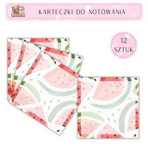 Karteczki do notowania Arbuzy 75x75 mm 12 sztuk, MaDam