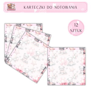 Karteczki do notowania Misie 75x75 mm 12 sztuk, MaDam