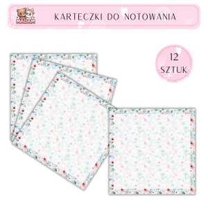 Karteczki do notowania Kwiaty 75x75 mm 12 sztuk, MaDam