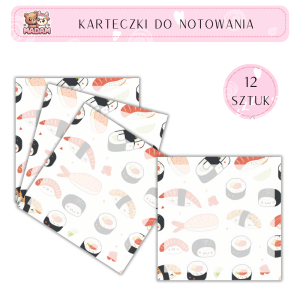 Karteczki do notowania Sushi 75x75 mm 12 sztuk, MaDam