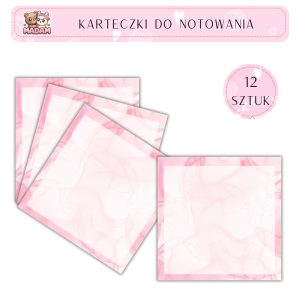Karteczki do notowania Różowe 75x75 mm 12 sztuk, MaDam