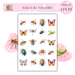 Naklejki Foliowe Owady 13x19, MaDam