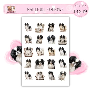Naklejki Foliowe Pies Chin Japoński 13x19, Madam