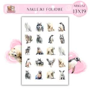 Naklejki Foliowe Zimowe Zwierzęta 13x19, Madam