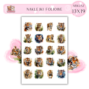 Naklejki Foliowe Tygrys 13x19, Madam
