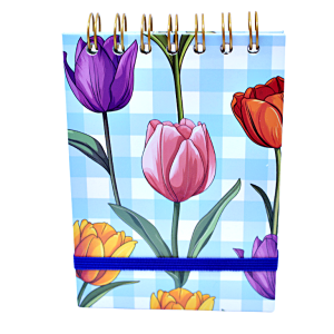 Notes na spirali Tulipany A6 z gumką 50 kartek kratka, MaDam