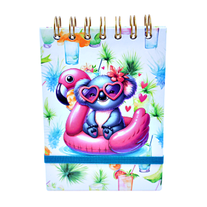 Notes na spirali Koala Flaming A6 z gumką 50 kartek kratka, MaDam