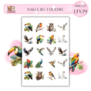 Naklejki Foliowe Ptaki 13x19, Madam