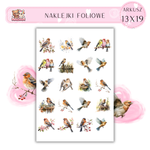 Naklejki Foliowe Ptaki 13x19, Madam