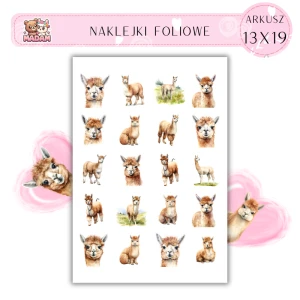 Naklejki Foliowe Lama Alpaka 13x19, Madam