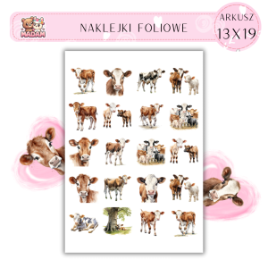 Naklejki Foliowe Krowa 13x19, Madam