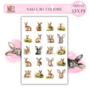 Naklejki Foliowe Królik 13x19, Madam
