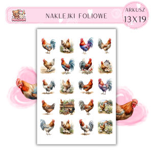 Naklejki Foliowe Kogut 13x19, Madam