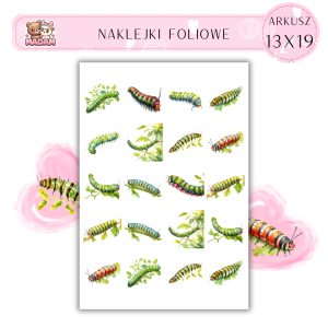 Naklejki Foliowe Gąsienica 13x19, Madam