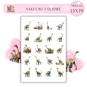 Naklejki Foliowe Dinozaury 13x19, Madam