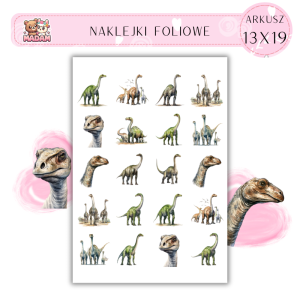 Naklejki Foliowe Dinozaury 13x19, Madam