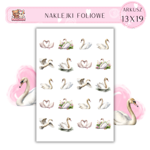 Naklejki Foliowe Łabędzie 13x19, Madam