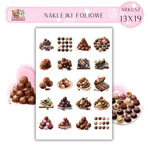Naklejki Foliowe Pralinki Czekoladki Cukiernia 13x19, Madam