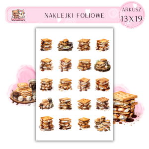 Naklejki Foliowe Pianki Marshmallow Ciastka 13x19, Madam