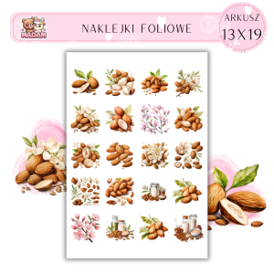 Naklejki Foliowe Orzechy Migdały 13x19, Madam