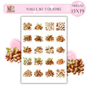 Naklejki Foliowe Orzechy Fistaszki 13x19, Madam