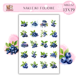 Naklejki Foliowe Borówki 13x19, Madam