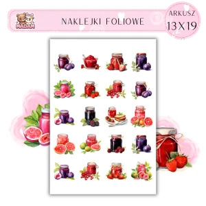 Naklejki Foliowe Owocowe Konfitury Dżem 13x19, Madam