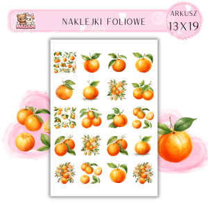 Naklejki Foliowe Mandarynki 13x19, Madam