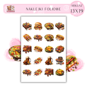 Naklejki Foliowe Jedzenie Grill 13x19, Madam