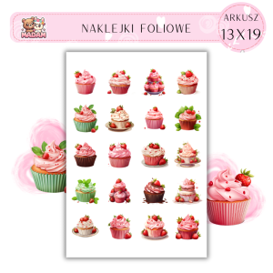 Naklejki Foliowe Babeczki Ciastka Cukiernia 13x19, Madam