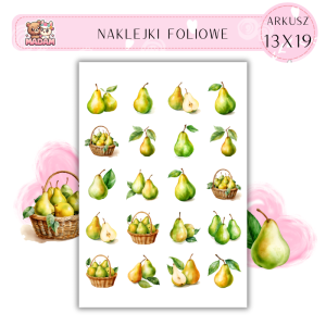 Naklejki Foliowe Gruszki 13x19, Madam