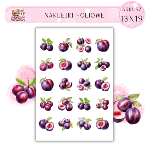 Naklejki Foliowe Śliwki 13x19, Madam