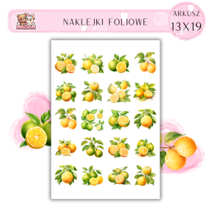 Naklejki Foliowe Cytryna 13x19, Madam