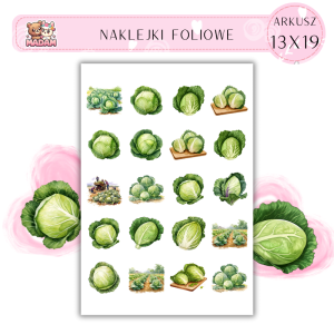 Naklejki Foliowe Kapusta 13x19, Madam