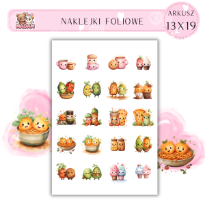 Naklejki Foliowe Jedzenie Kawaii 13x19, Madam